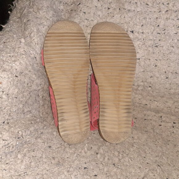 BIONATURA-Cameo Red Nubuck Sandal-Perforated Ankle Strap-Comfort-Sz 38-Excellent - Picture 7 of 7